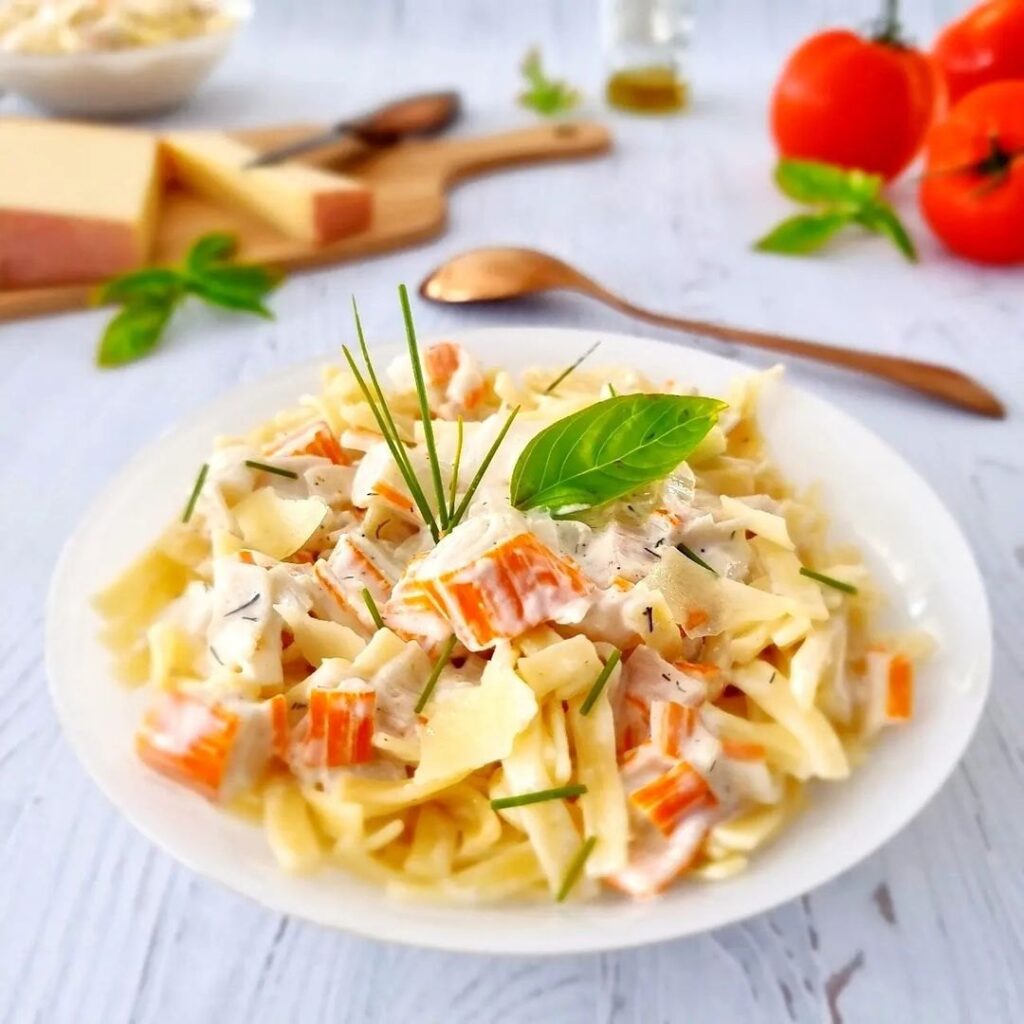 Nouilles crémeuses au surimi