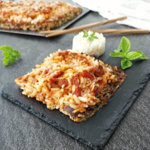 Pizza moussaka sans pâte et riz Pizza moussaka sans pâte et riz