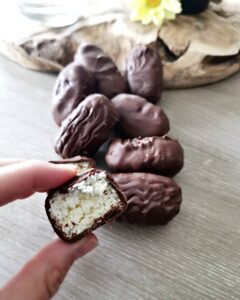Bouchées chocolatées cœur noix de coco