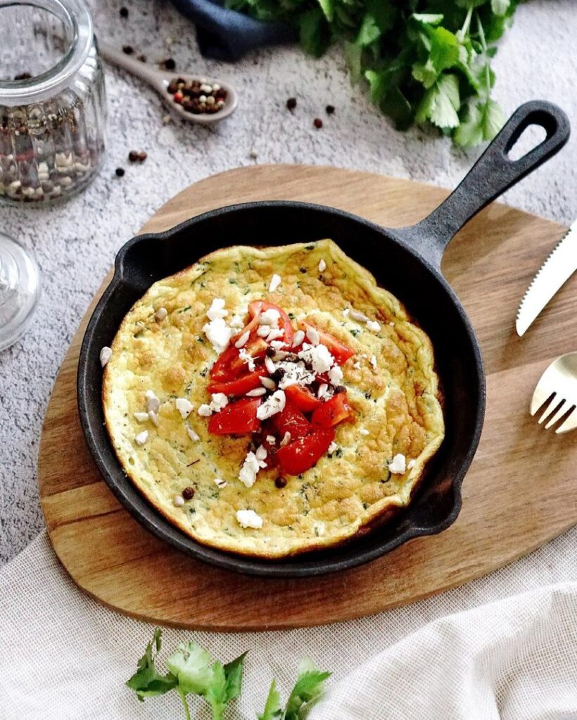 Omelette soufflée à la crème végétale