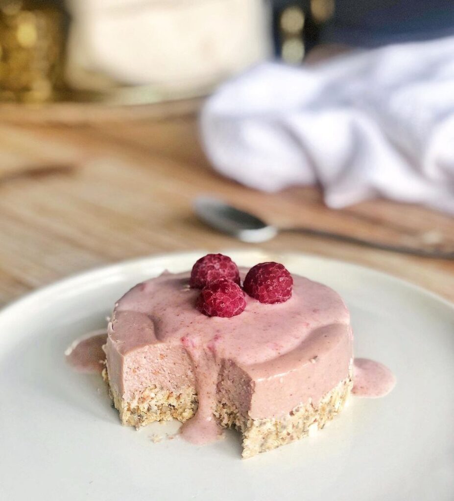 Cheesecake framboises vegan