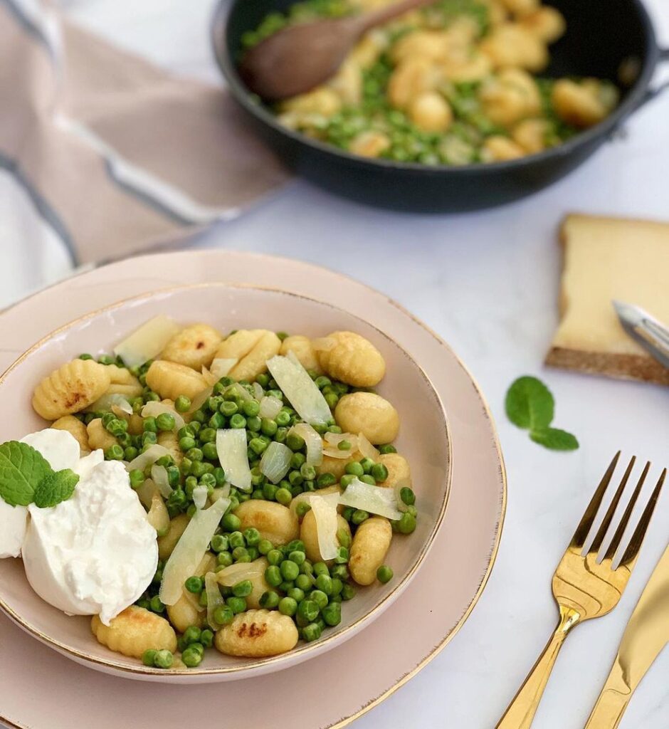 Gnocchi petit pois et burrata