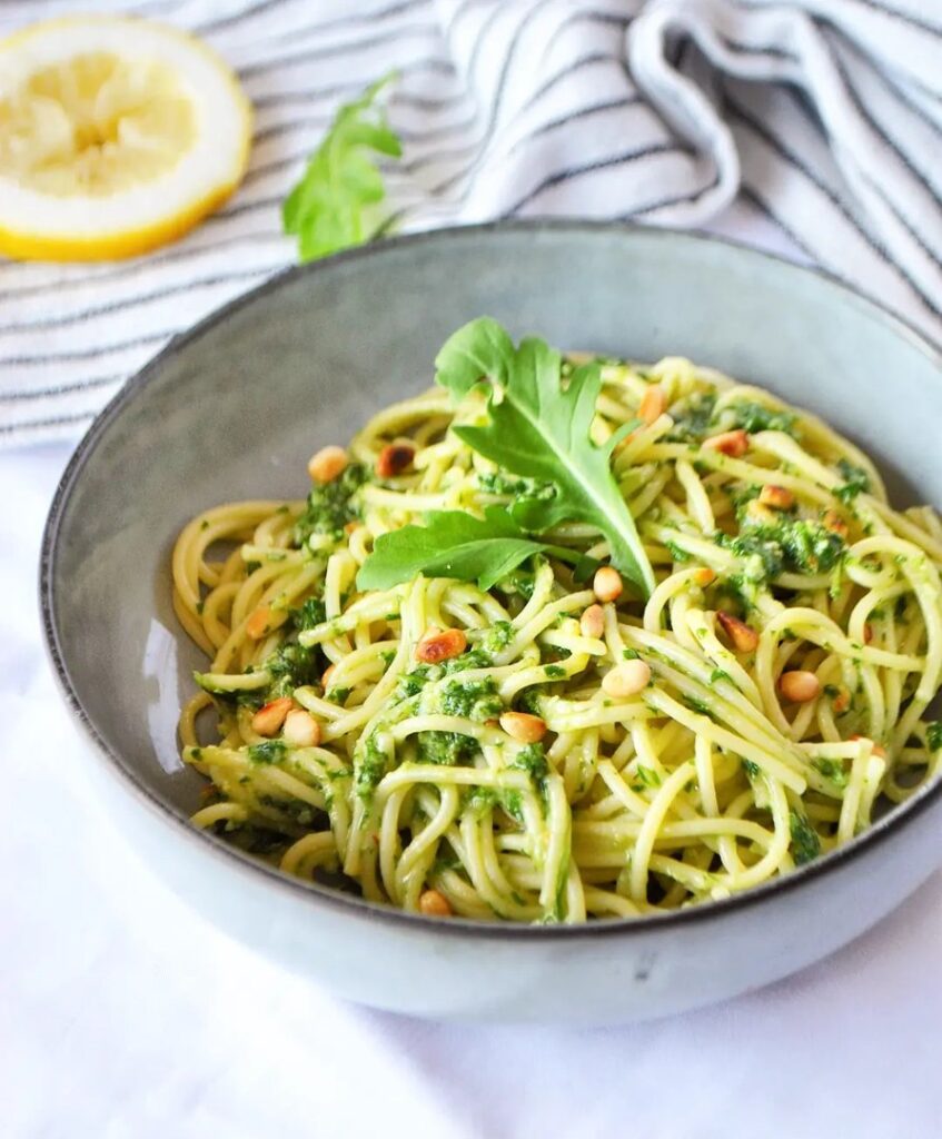 Pasta au pesto de roquette