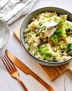 Risotto chèvre brocolis