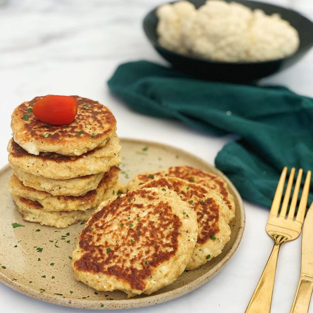 Galettes de chou-fleur et mozzarella