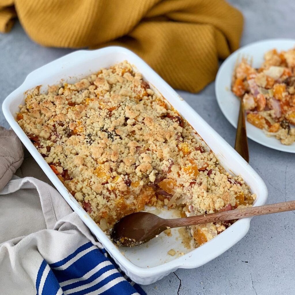 Crumble butternut/carottes/châtaigne