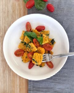 Gnocchis de patate douce et épinards