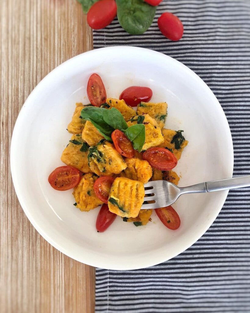 Gnocchis de patate douce et épinards