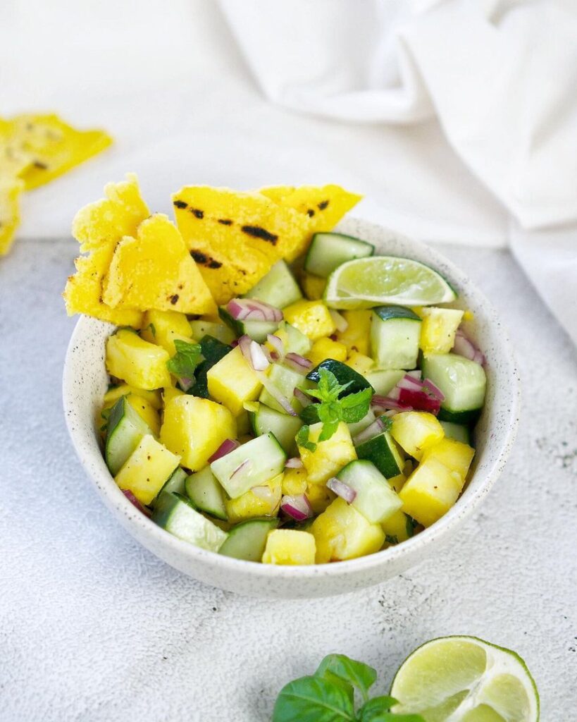 Salsa ananas concombre