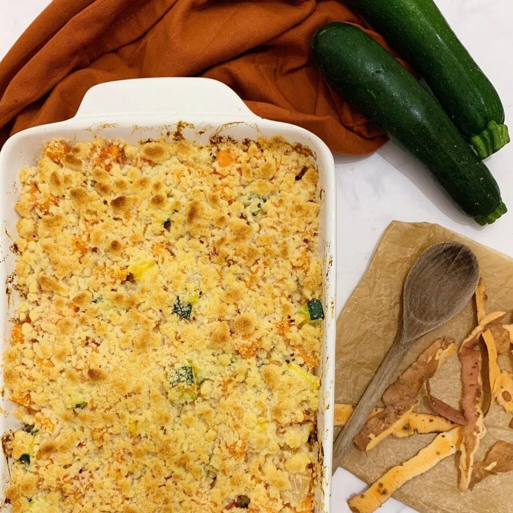 Crumble de patates douces et de courgettes