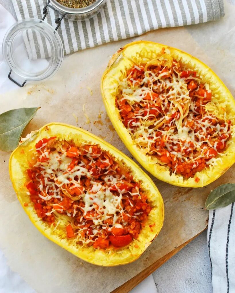 Courge spaghetti farcie x bolo végétale