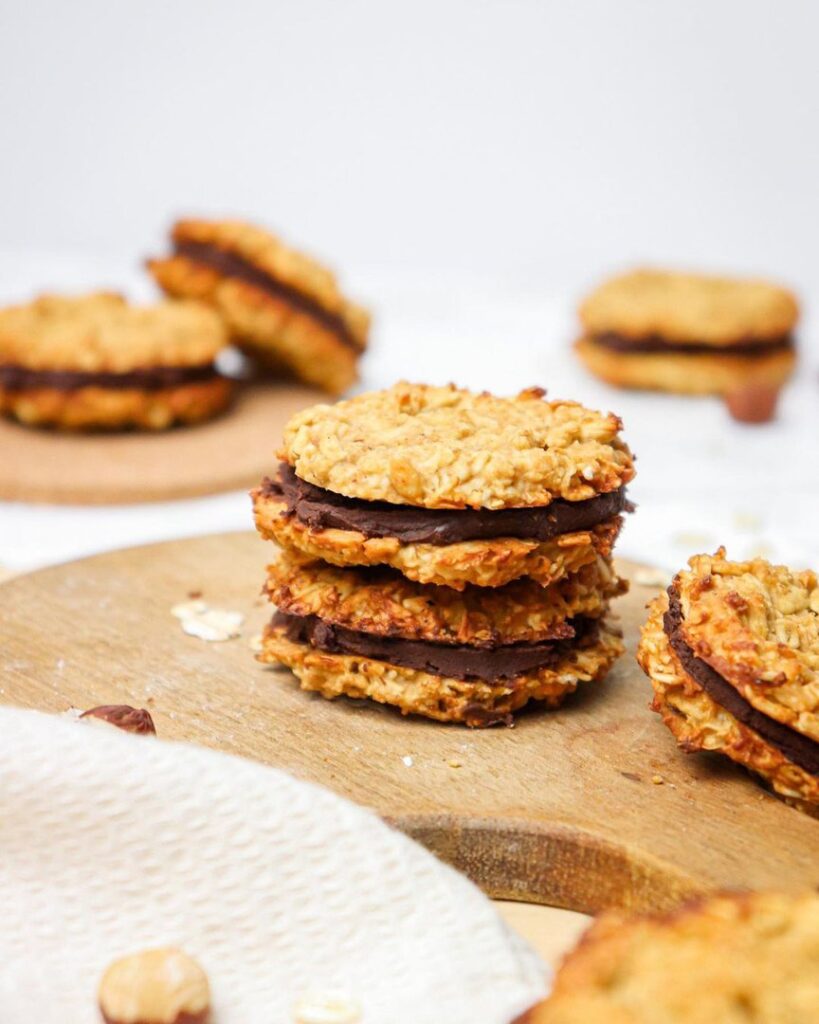 Biscuits healthy fourrés chocolat noisettes