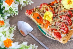 Tarte aux tomates, ricotta et moutarde