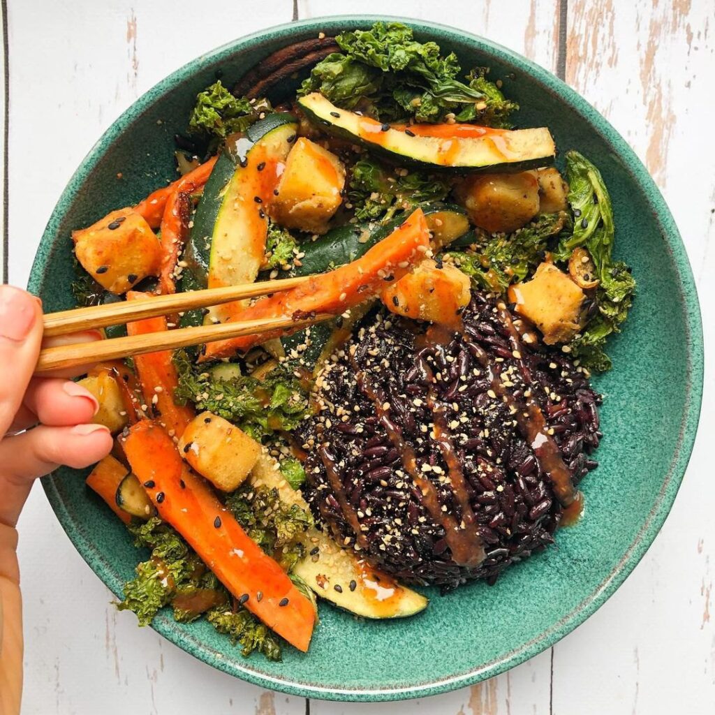 Légumes grillés & riz noir