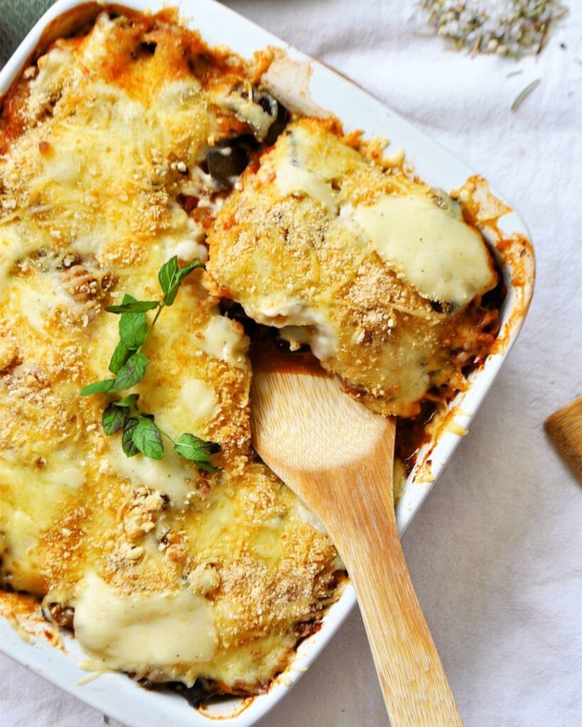 Moussaka végétarienne aux haricots rouges