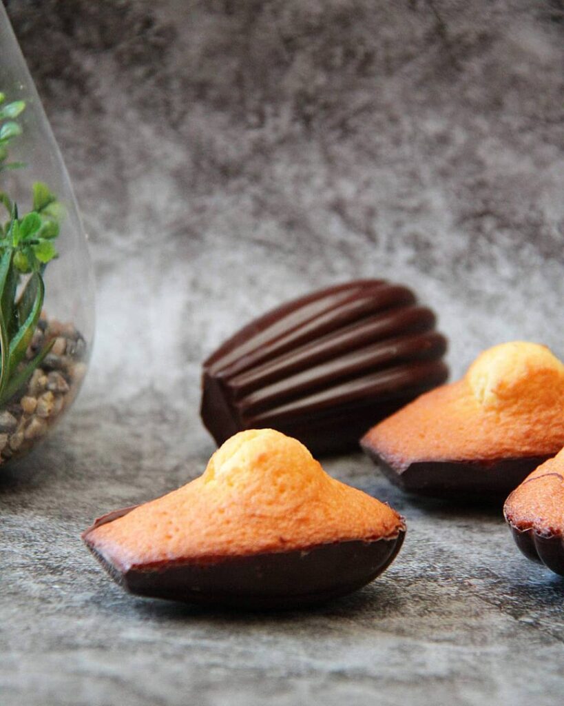 Madeleines avec coque en chocolat