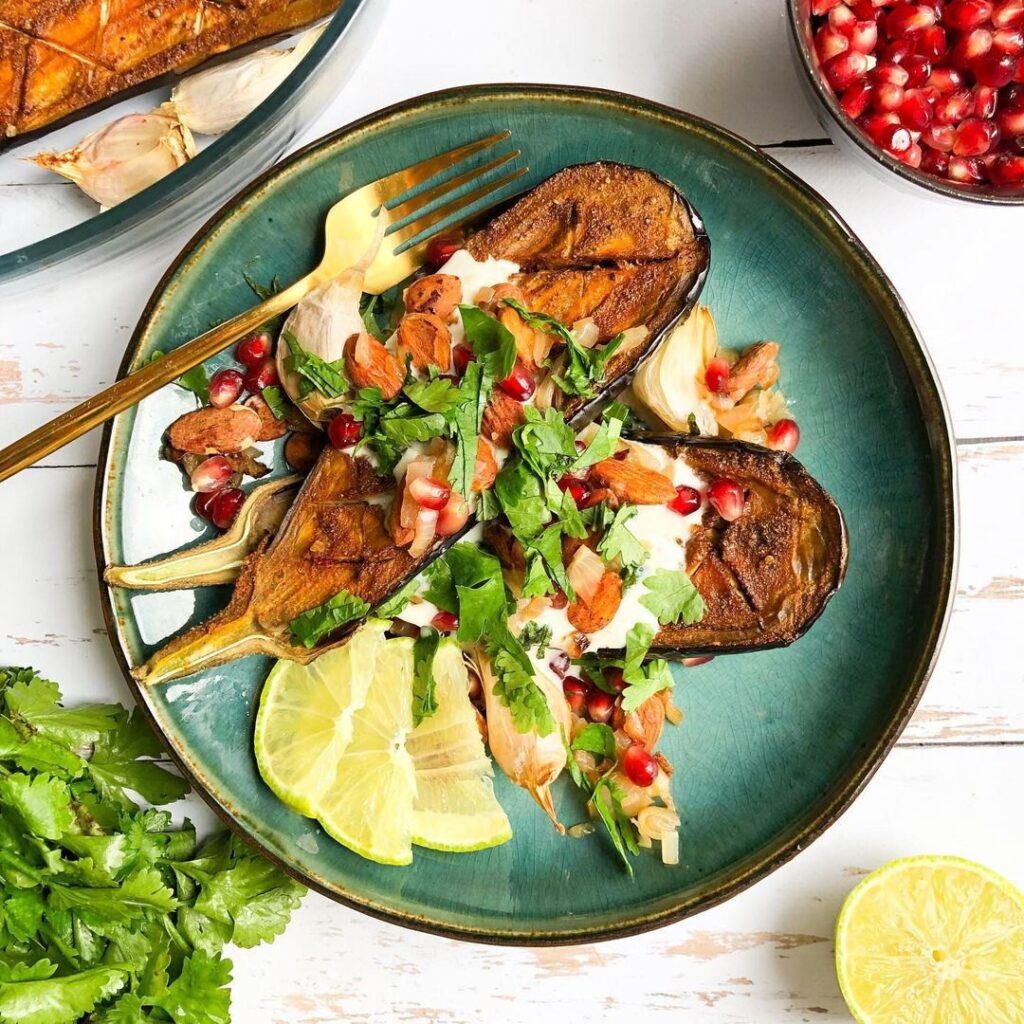Aubergine confite au ras el hanout