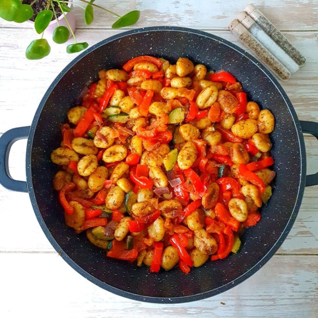 Gnocchis poivrons courgettes aux épices