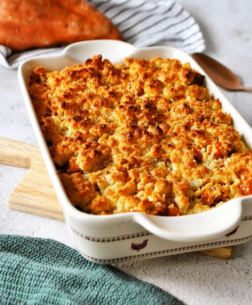 Crumble salé aux deux patates