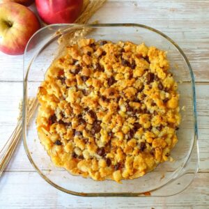 Crumble pommes poires chocolat