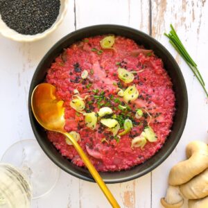 Quinotto rose aux pleurotes