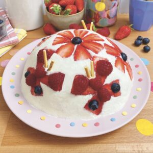 El pastel de fresa para comer