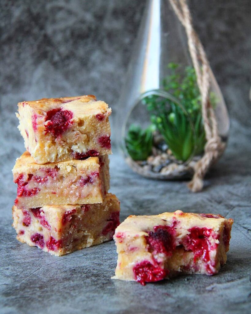 Brownies chocolat blanc/framboise