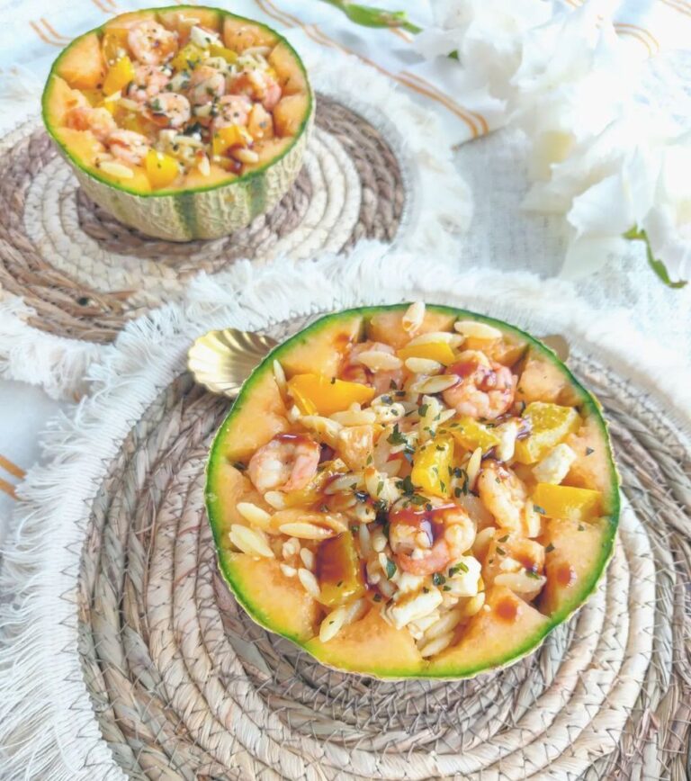 Salade de crevette melon et feta