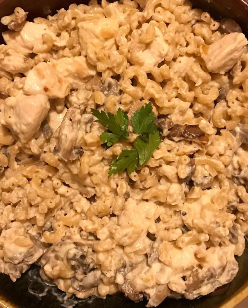 Pâtes poulet-champignons