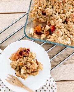Crumble prune pomme banane