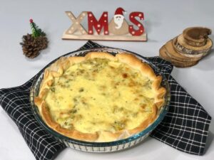 Quiche maison saumon et poireau