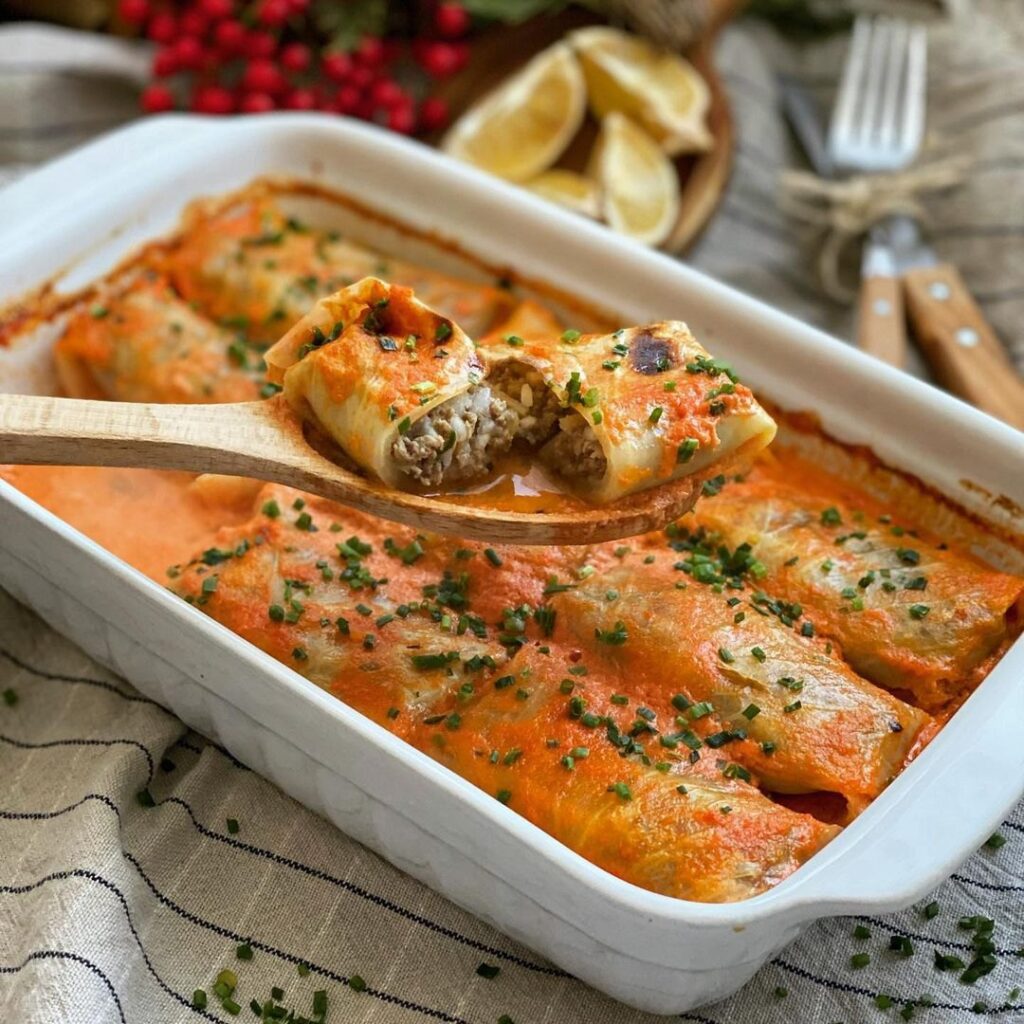 Cannelloni de chou à la viande hachée