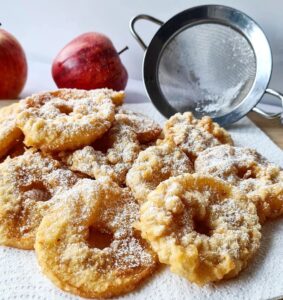 Beignets de pomme à l&rsquo;eau pétillante