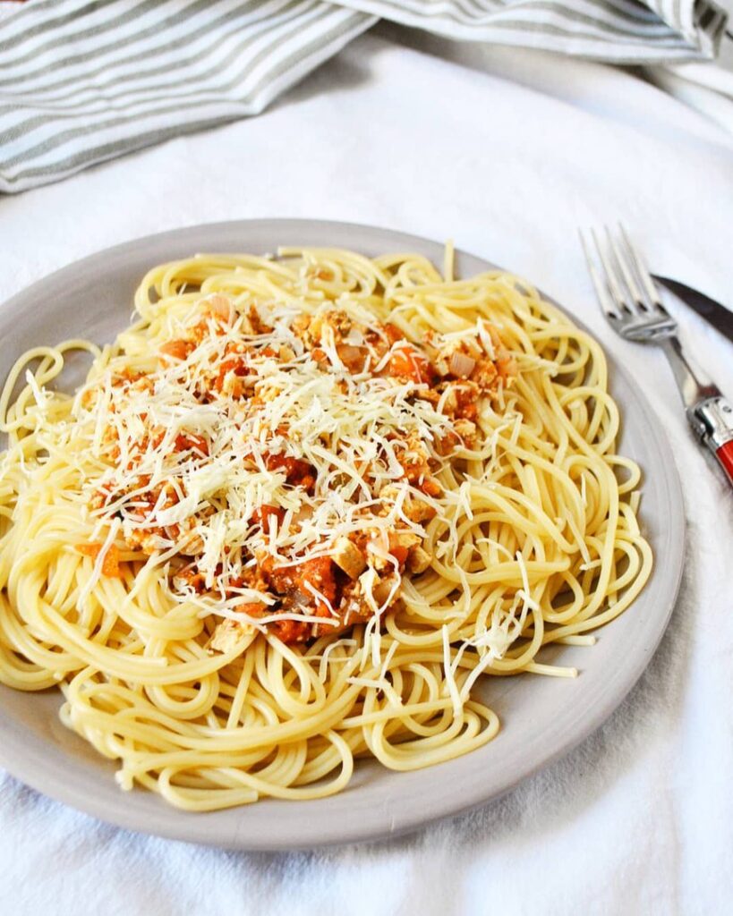 Spaghettis bolognaises végétariennes