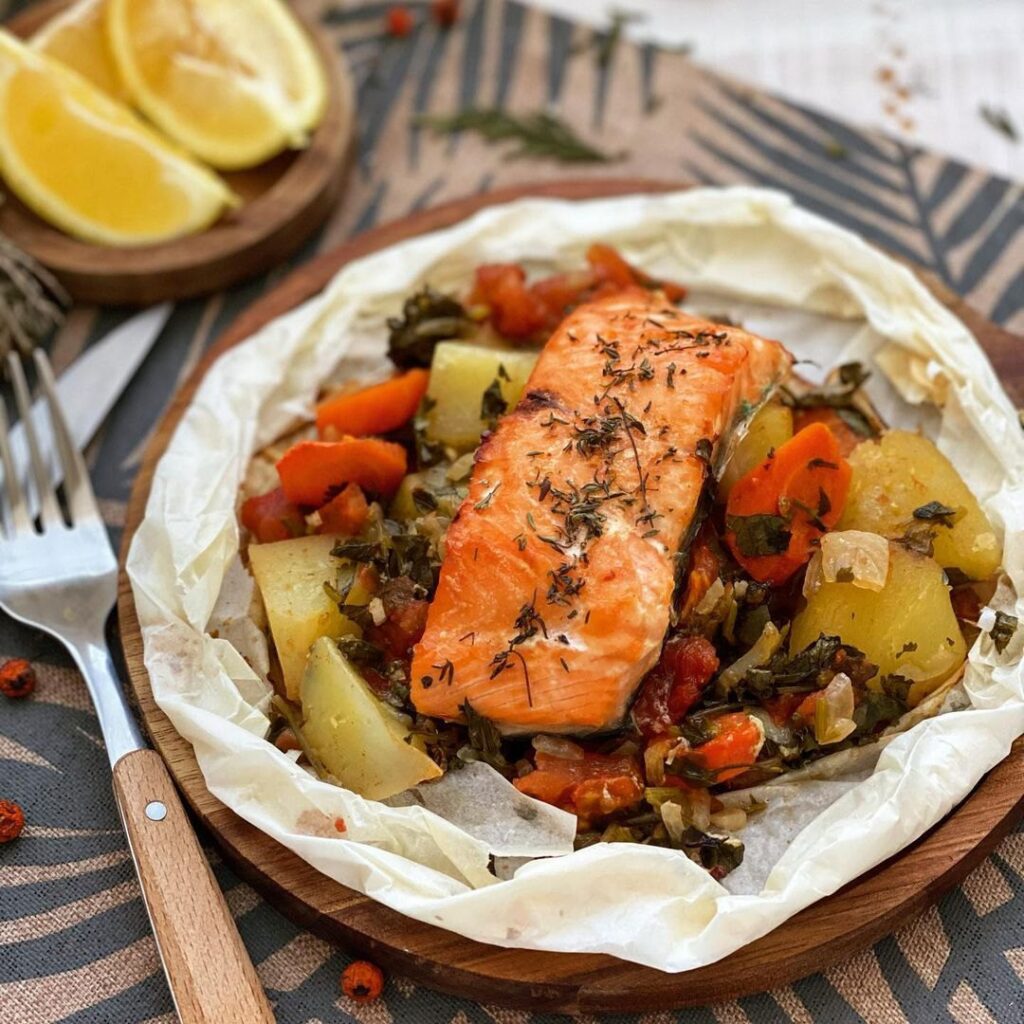 Saumon aux petits légumes