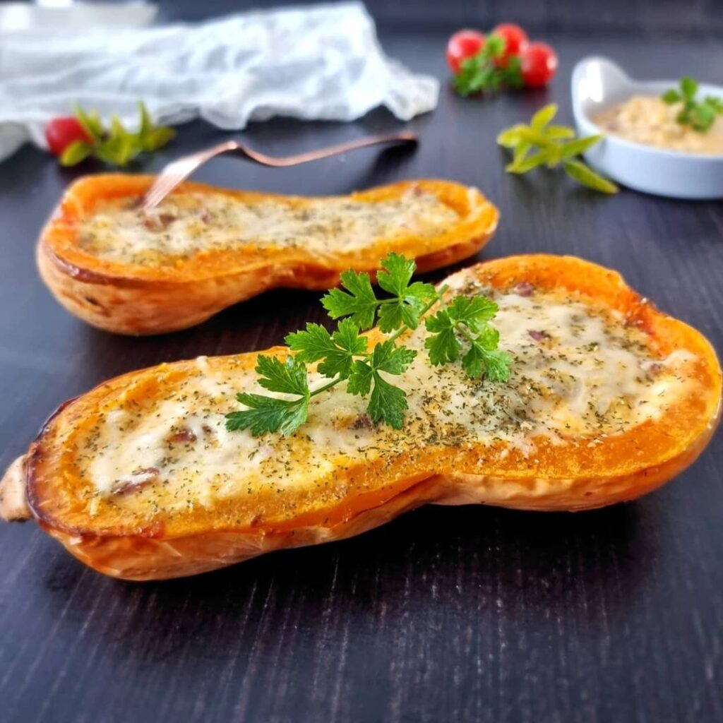 Butternut farcie façon quiche lorraine