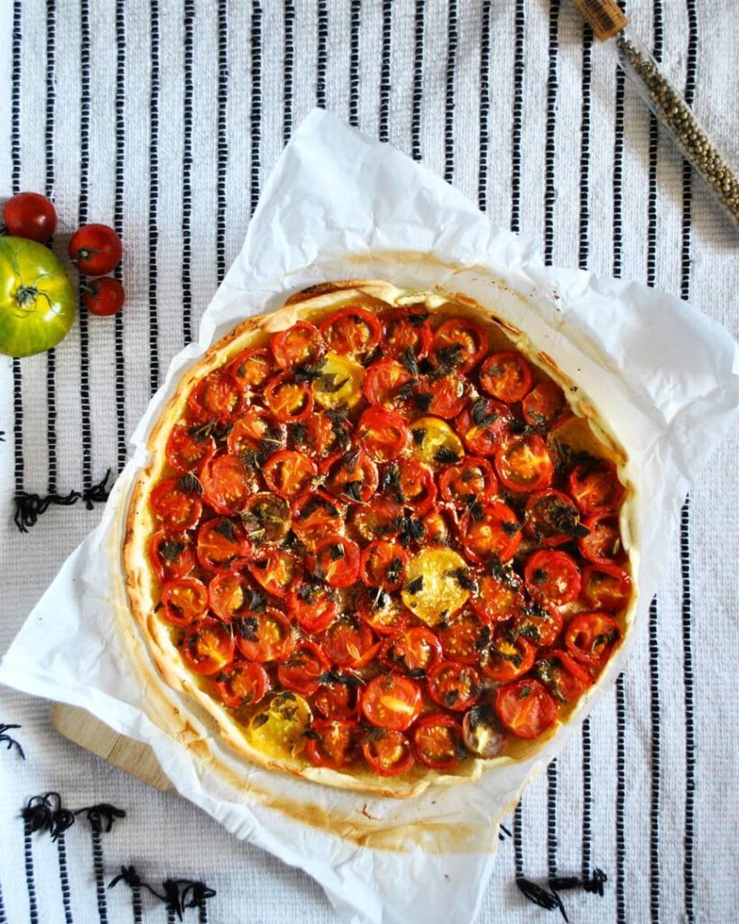 Tarte tomates cerises menthe