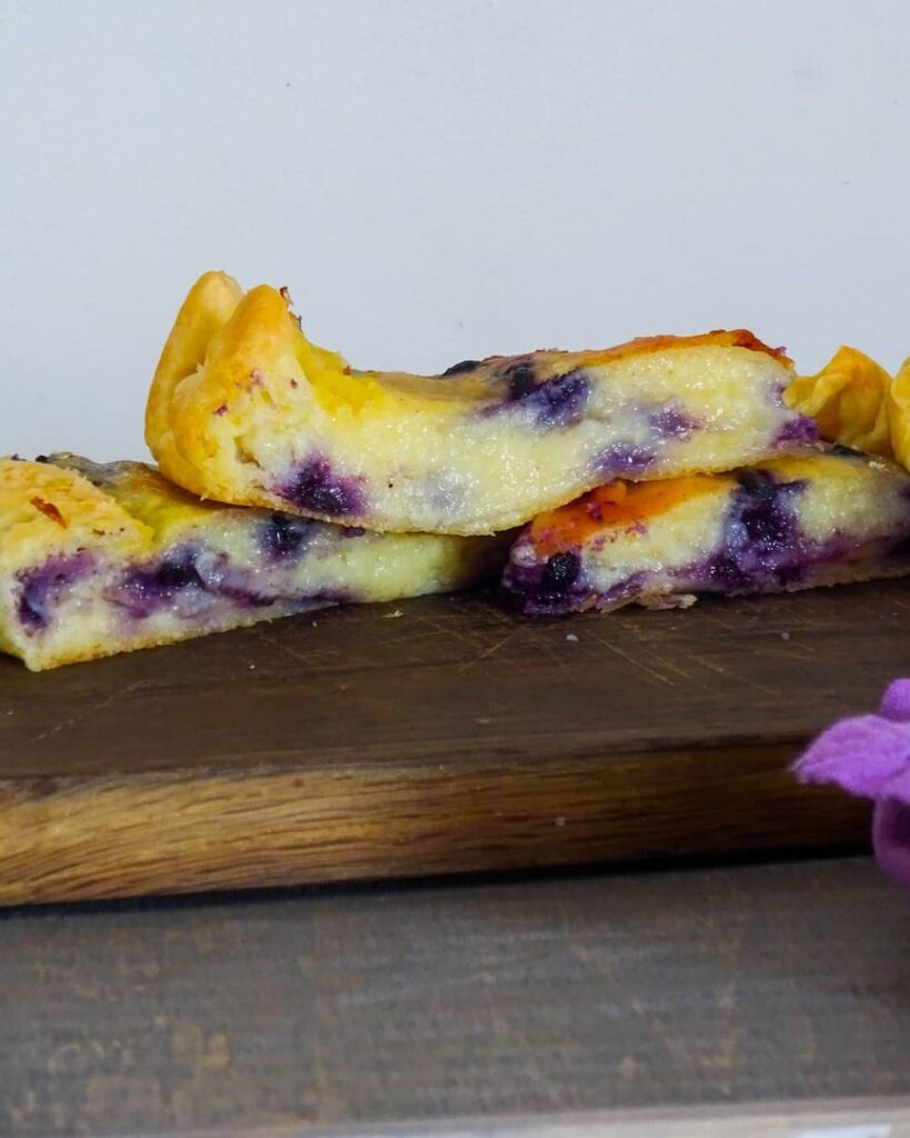 Flan pâtissier aux myrtilles