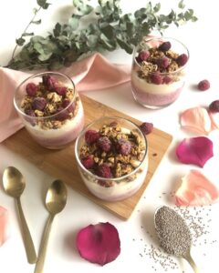 Chia pudding framboise granola
