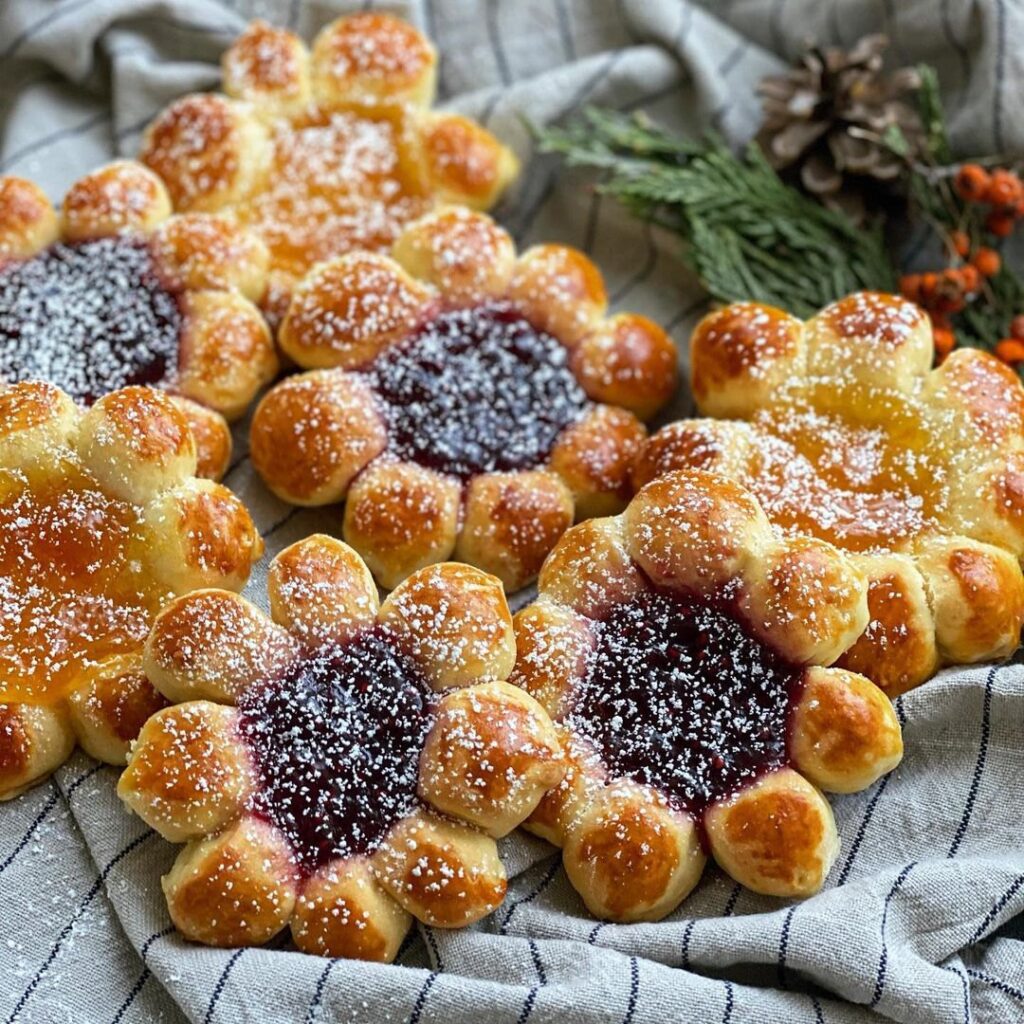 Fleurs briochées à la confiture