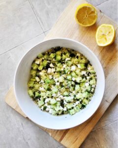 Taboulé concombre feta menthe