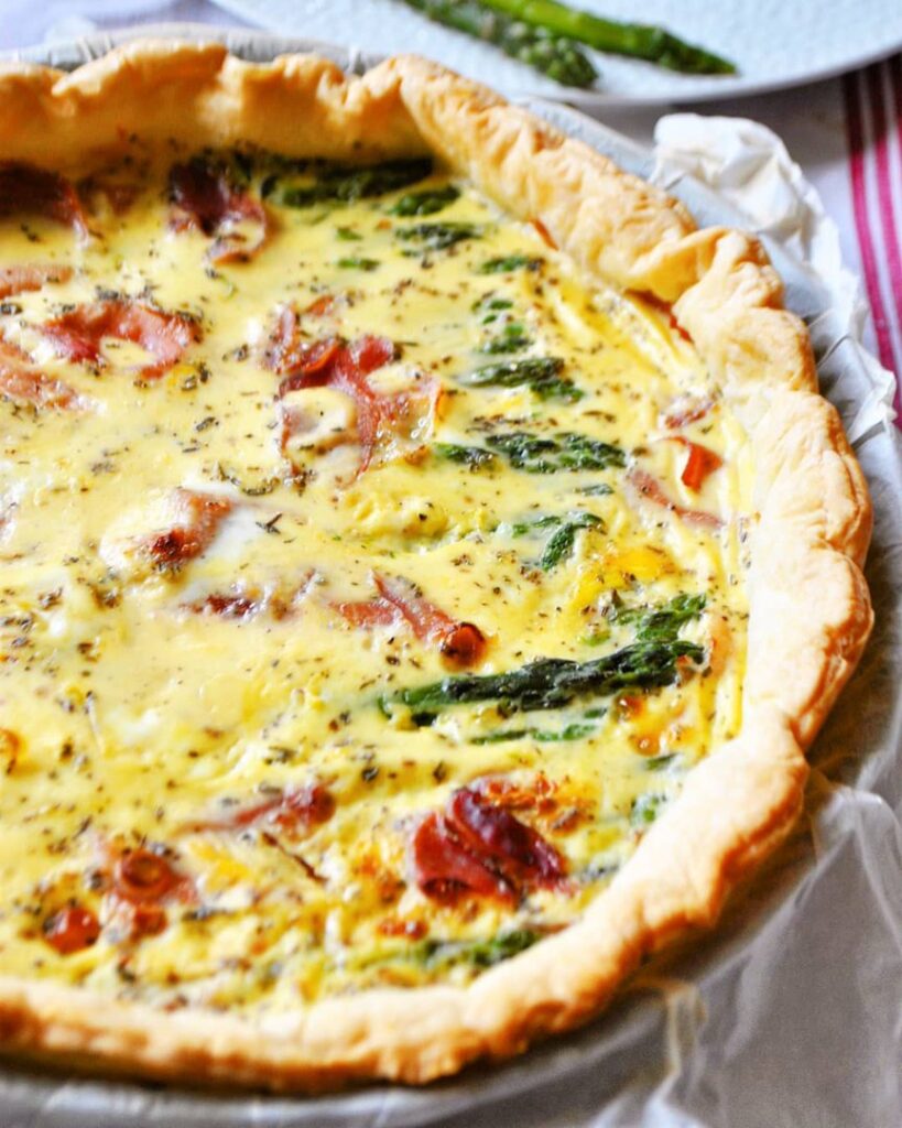 Quiche asperges vertes jambon cru
