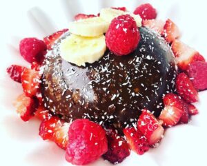 Oat pudding coeur framboise