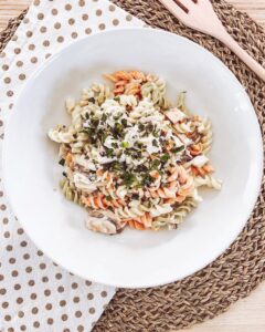 Pâtes crémeuses poulet-champignons