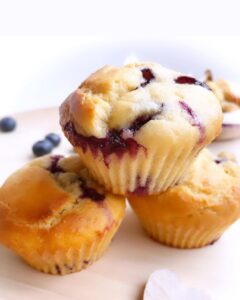 Muffins sans beurre citron et myrtille