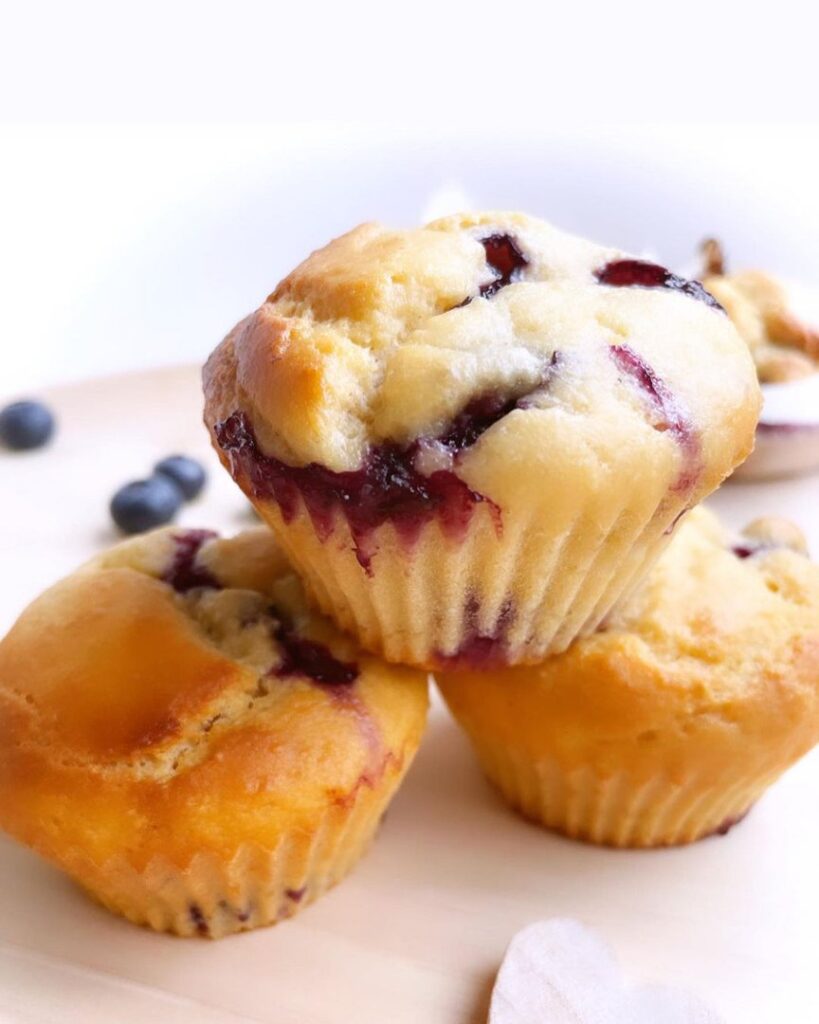 Muffins sans beurre citron et myrtille