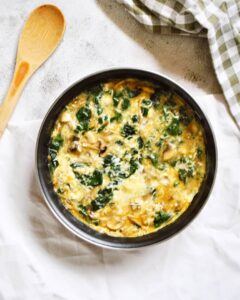Omelette champignon épinard comté