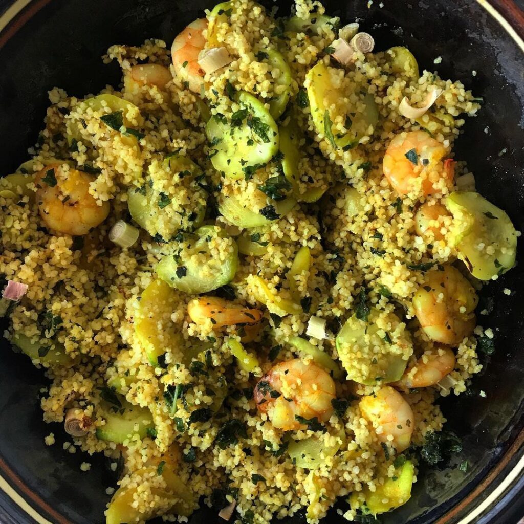 Couscous d’été aux crevettes