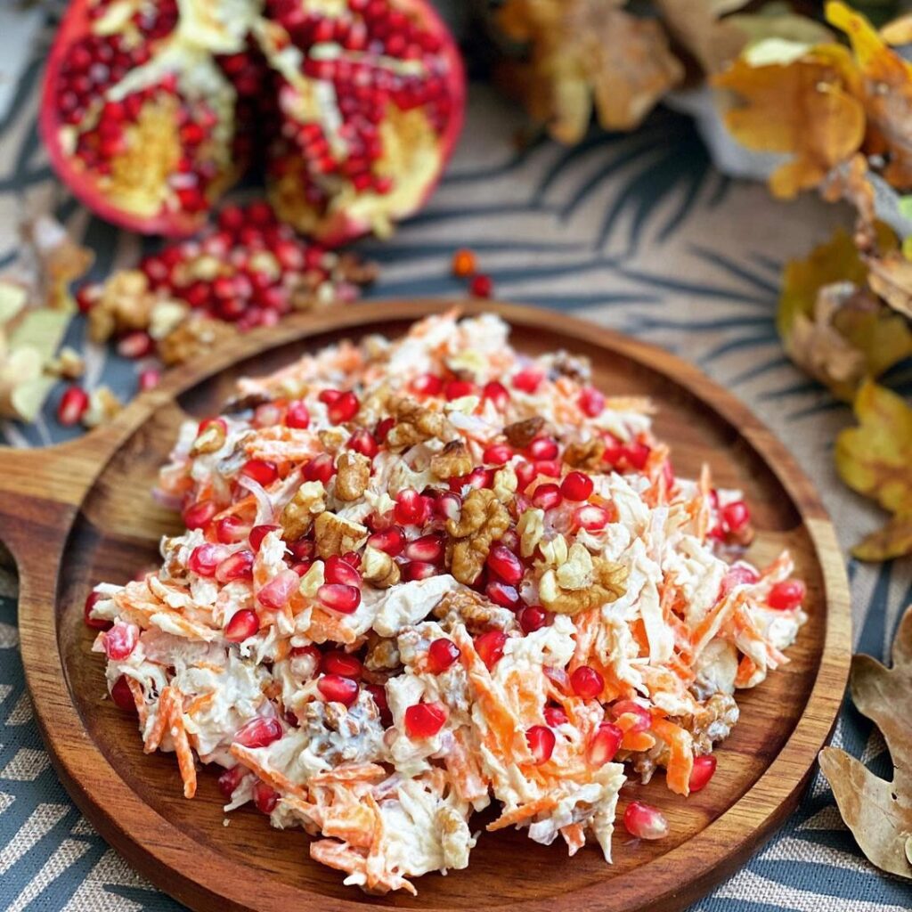 Salade carotte grenade poulet