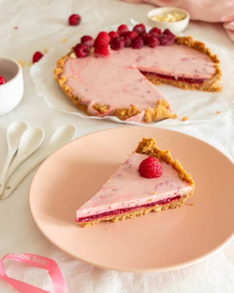 Tarte façon panna cotta à la framboise